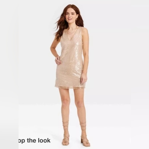 a new day Dresses & Skirts - A NEW DAY Women's Nude Sequin Sleeveless Dress NWT